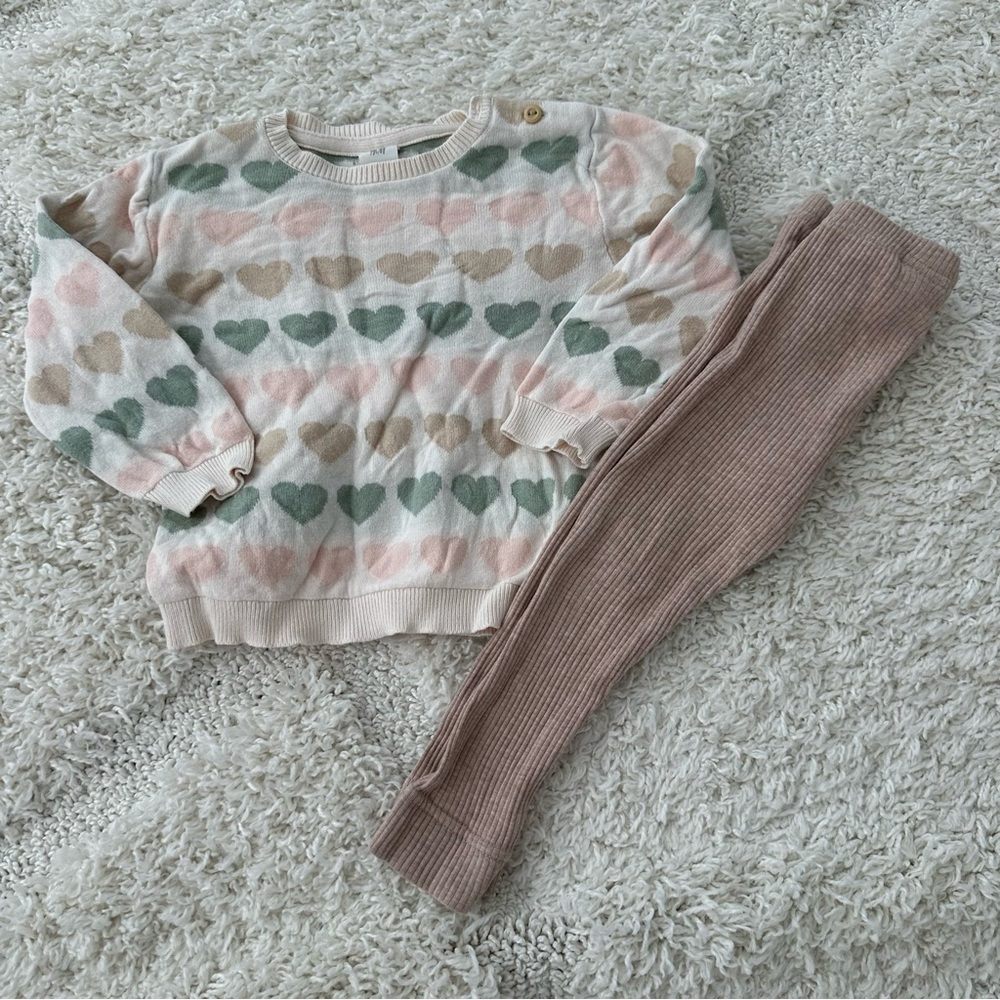 H&M Heart Sweater & Jamie Kay Leggings Set